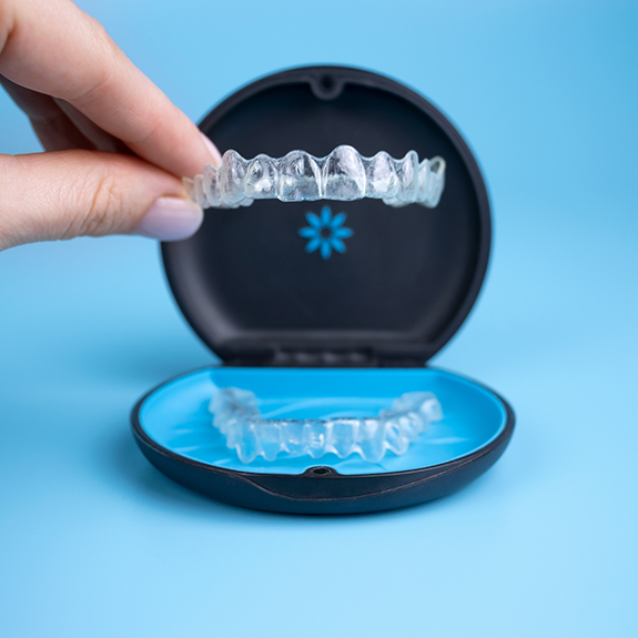 Clear aligners in a case