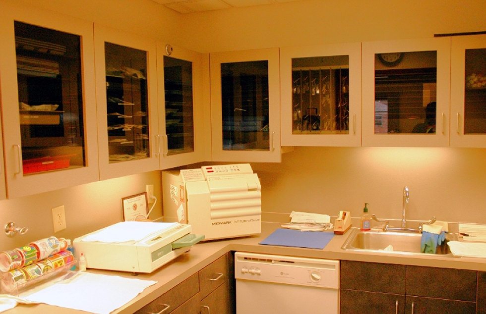 Counter with sink and multiple devices